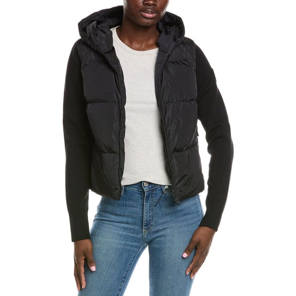 Canada Goose Womens Hybridge Wide Quilt Knit Wool Hoodie